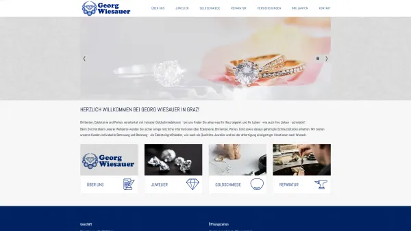Website Screenshot: Juwelier & Juwelengroßhandel, Edelsteinprüflabor, Perlen-Center Graz - Juwelier Georg Wiesauer - Startseite - Date: 2023-06-14 10:46:16