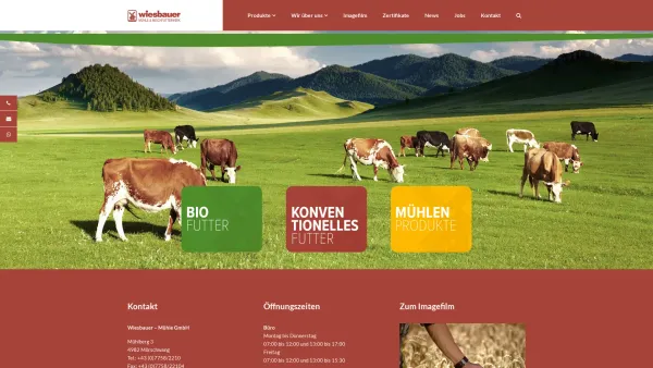 Website Screenshot: Wiesbauer Mühle und Mischfutterwerk GmbH - Home - Wiesbauer Mühle und Mischfutterwerk GmbH - Date: 2023-06-26 10:25:03