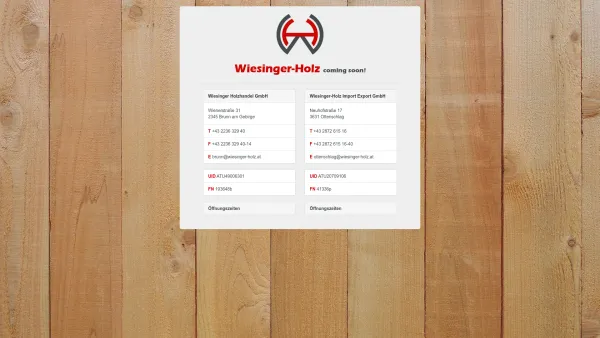 Website Screenshot: Schiller & Wiesinger Holzhandel GmbH - Wiesinger-Holz - Date: 2023-06-14 10:37:21