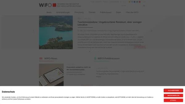 Website Screenshot: WIFO Österreichisches Institut für Wirtschaftsforschung - Startseite - WIFO - Date: 2023-06-26 10:25:03