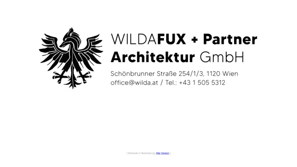 Website Screenshot: WILDA Architektur Ziviltechniker GmbH - WILDA FUX + Partner - Startseite - Date: 2023-06-26 10:25:03