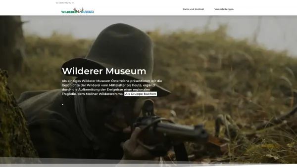 Website Screenshot: Wilderermuseum St. Pankraz - Home - Wilderer Museum - Date: 2023-06-26 10:25:03