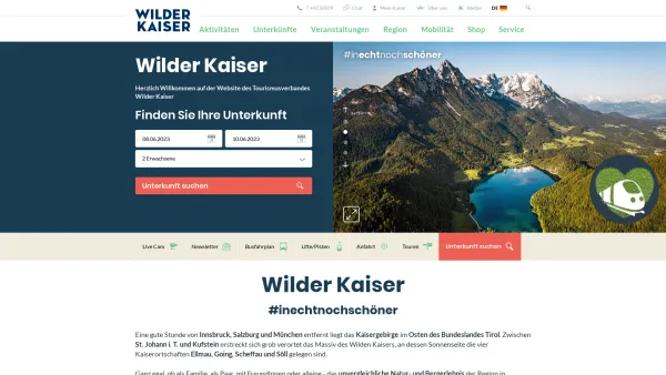 Website Screenshot: Tourismusverband Wilder Kaiser Informationsbüro Scheffau - Willkommen in der Region Wilder Kaiser in Tirol - Date: 2023-06-26 10:25:02