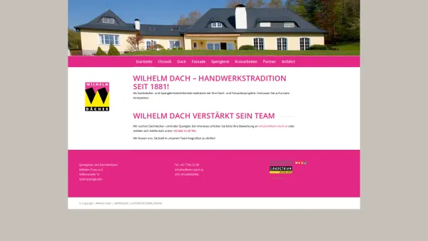 Website Screenshot: Franz Wilhelm e.U. Spenglerei und Dachdeckerei - Wilhelm Dach – Spenglerei & Dachdeckerei - Date: 2023-06-26 10:25:06