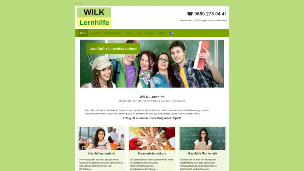 Website Screenshot: Nachhilfe Wien ** WILK Lernhilfe ** Nachhilfe für alle Schulstufen und Schultypen - WILK Lernhilfe - Nachhilfe in Wien - Date: 2023-06-26 10:25:06