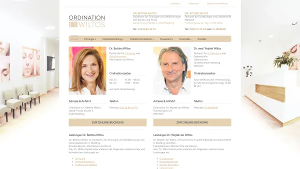 Website Screenshot: Frauenarzt Dr. Wiltos - Ordination Wiltos - Dr. Bettina Wiltos & Dr. Wojtek Wiltos - Date: 2023-06-26 10:25:07