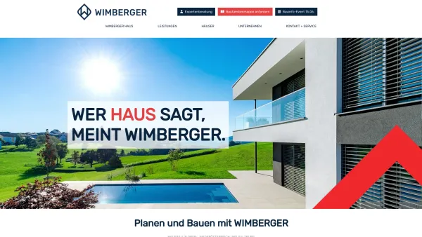 Website Screenshot: Wimberger Bau Gesellschaft m.b.H. - Hausbau in Ober-, Niederösterreich & Salzburg - WIMBERGER - Date: 2023-06-15 16:02:34