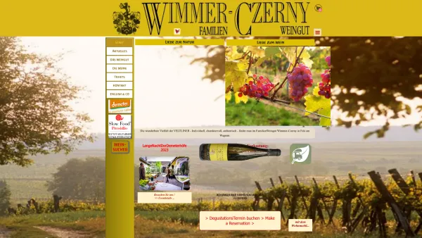 Website Screenshot: WIMMER-CZERNY, FamilienWeingut - Weingut - WIMMER-CZERNY, Demeterhof in Fels am Wagram, Austria - Date: 2023-06-26 10:25:07