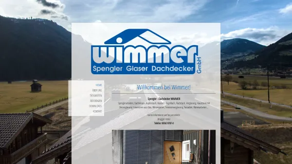 Website Screenshot: Spenglerei Glaserei Paul Wimmer Spengler Glaser Dachdecker Wimmer Mittersill - Willkommen - Wimmer-Dach.at - Date: 2023-06-26 10:25:07
