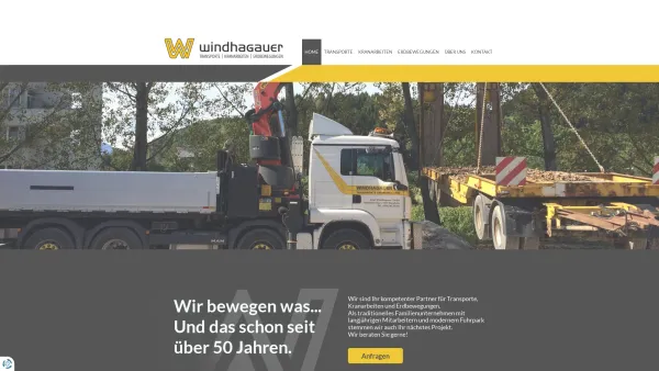 Website Screenshot: Windhagauer & Partner Werbeagentur G.m.b.H. - WINDHAGAUER Transporte - Kranarbeit - Erdbewegung - Date: 2023-06-26 10:25:07