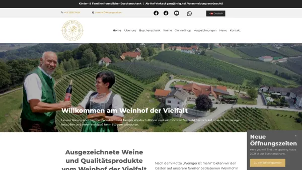 Website Screenshot: Buschenschank Fam Weingut Windisch Weinhof der Vielfalt - Unser Weinhof | Weinhof der Vielfalt in der Südost Steiermark im Vulkanland - Date: 2023-06-26 10:25:07