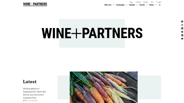 Website Screenshot: WINE&PARTNERS - Home | Wine+Partners - Date: 2023-06-26 10:25:07