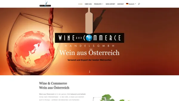 Website Screenshot: WINE and COMMERCE HandelsgmbH - Qualitätsweine und Prädikatsweine aus Österreich - Date: 2023-06-26 10:26:52