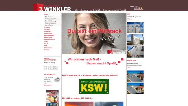 Website Screenshot: Das Betonwerk Winkler heißt Sie auf seinerherzlich - Johann Winkler GmbH: Home - Date: 2023-06-26 10:25:07