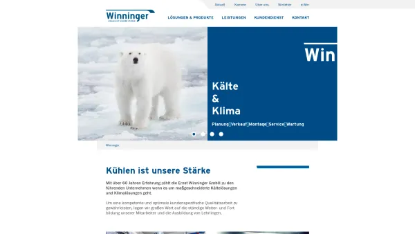 Website Screenshot: W I N N I N G E R Kälte und Kühlsysteme - Kältetechnik / Klimatechnik im Großraum Vöcklabruck, Ried, Gmunden udgl. - Date: 2023-06-26 10:25:08