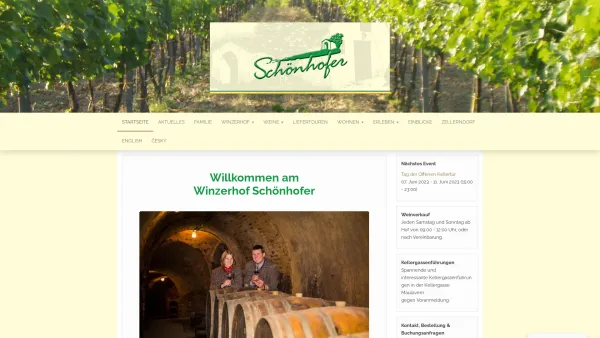Website Screenshot: Winzerhof Schönhofer - Winzerhof Schönhofer - Date: 2023-06-15 16:02:34