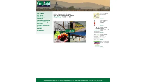 Website Screenshot: Weinbau Familie GRAF-FALTL - Winzerin.at: Home - Date: 2023-06-26 10:25:09