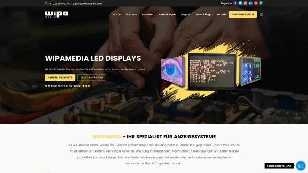 Website Screenshot: WIPAmedia GmbH - WIPAmedia - Innovative Lösungen für Industrieanzeigesysteme und mehr - Date: 2023-06-15 16:02:34