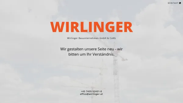 Website Screenshot: Wirlinger Bauunternehmen GmbH Co UTA--TELKOM - WIR VERWIRKLICHEN TRÄUME - BAUUNTERNEHMEN WIRLINGER - Date: 2023-06-15 16:02:34