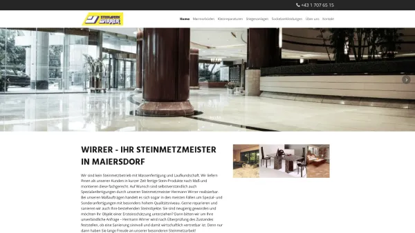 Website Screenshot: Steinwerk Wirrer - Wirrer OG Steinwerk - Steinhandel - Ihr Steinmetzmeister in Maiersdorf - Date: 2023-06-14 10:46:19
