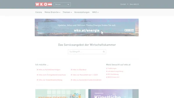 Website Screenshot: Wirtschaftkammer Kärnten Bezirksstelle WKO.at Wirtschaftskammer KÃ¤rntenÂ  - WKO.at das Portal der Wirtschaftskammern - Service - WKO.at - Date: 2023-06-14 16:40:33