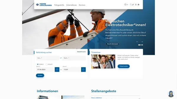 Website Screenshot: AG der Wiener Lokalbahnen - Startseite - Wiener Lokalbahnen - Date: 2023-06-14 10:46:22