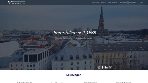 Website Screenshot: WLP Immobilien - Ing. Walter Lindinger-Pesendorfer - Lindinger-Pesendorfer IMMOBILIEN, Linz - Date: 2023-06-26 10:25:12