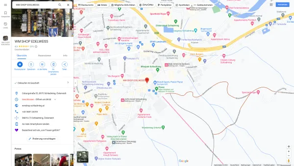 Website Screenshot: WM SHOP KRISTALL - WM SHOP EDELWEISS - Google Maps - Date: 2023-06-26 10:25:12