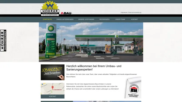 Website Screenshot: Wöhrer Baugesellschaft mit Sanierungskompetenz - Startseite - Date: 2023-06-26 10:25:12