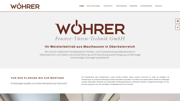 Website Screenshot: Wöhrer Fenster-Türen-Technik GmbH - WÖHRER Fenster - Türen - Technik GmbH in Mauthausen - Date: 2023-06-15 16:02:34