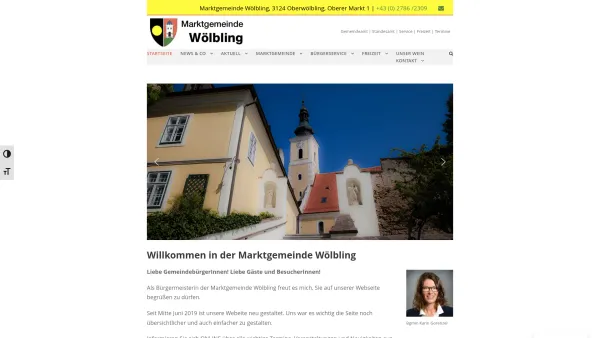 Website Screenshot: Gemeindeamt Region Dunkelsteinerwald Still Schön Mystisch - Startseite Marktgemeinde Wölbling - Date: 2023-06-15 16:02:34