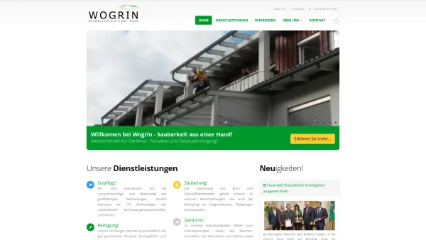 Website Screenshot: Wogrin Werner Dienstleistungsservice - Reinigung Gebäude Steiermark Bierbaum WOGRIN Werner GmbH - Sauberkeit aus einer Hand! - Date: 2023-06-26 10:25:13