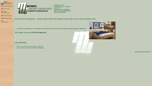 Website Screenshot: Möbel Wohlfahrter Einrichtungshaus - Tischlerein Wohlfahrter - Date: 2023-06-26 10:25:15