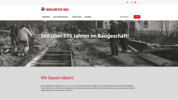 Website Screenshot: Wohlmeyer-Bau - Startseite — Wohlmeyer Bau - Date: 2023-06-26 10:25:15