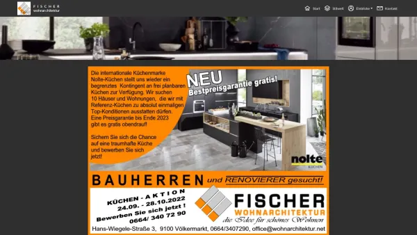 Website Screenshot: FISCHER wohnarchitektur 
**die Idee für schönes Wohnen** - Fischer wohnarchitektur - Date: 2023-06-26 10:25:15