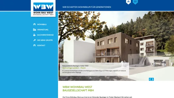 Website Screenshot: WBW Wohnbau West Baugesellschaft Wohnbauwest Bau GmbH - Wohnbau West - wir schaffen Wohnraum für Generationen | Wohnbau West - Date: 2023-06-26 10:25:15