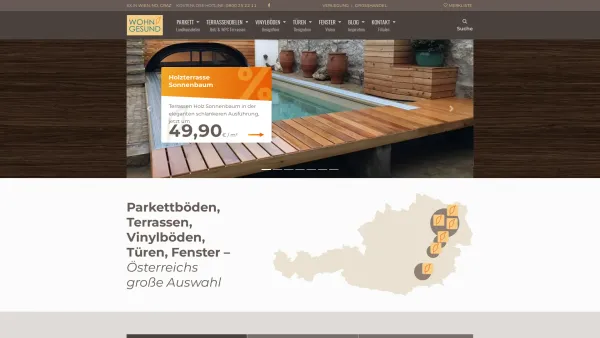 Website Screenshot: Gottfried WOHNGESUND INTERNATIONAL Parkett und Holzböden Holzdielen und Fertigparkett - Home | WOHNGESUND - Date: 2023-06-14 10:46:22