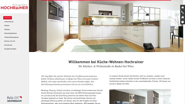Website Screenshot: Kern Wohnraumgestalter Markisen Sonnenschutz Treppen Malerei Garagentore - Küche-Wohnen-Hochrainer in Baden bei Wien - Date: 2023-06-26 10:25:15