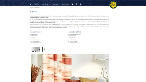 Website Screenshot: Wohntex Textilverlag - WOHNTEX - SONNHAUS - Date: 2023-06-26 10:25:15