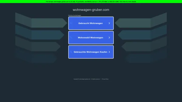 Website Screenshot: Wohnwagen Wohnmobil Gruber - Date: 2023-06-14 10:37:24
