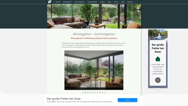 Website Screenshot: Dieter Hofer Wohnwintergarten.at - Wintergarten Sommergarten - Wintergärten - Date: 2023-06-15 16:02:34