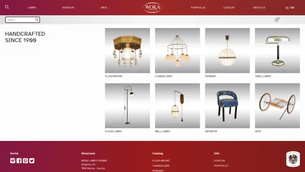 Website Screenshot: Woka Lamps Vienna - Catalog - WOKA LAMPS VIENNA - Date: 2023-06-26 10:25:15