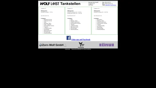 Website Screenshot: Helmuth Wolf GmbH - Wolf Imst Tankstellen - Date: 2023-06-14 10:46:22