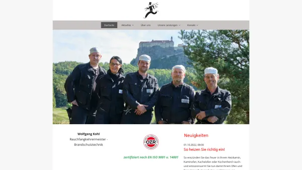 Website Screenshot: Wolfgang Kohl - Rauchfangkehrermeister, Brandschutztechnik - Wolfgang Kohl, Rauchfangkehrermeister - Brandschutztechnik - Date: 2023-06-14 10:46:22