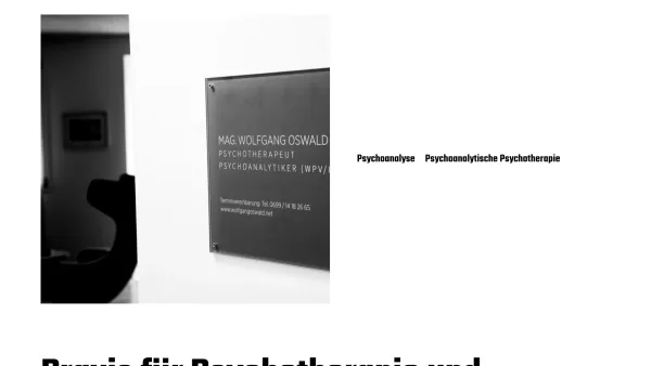 Website Screenshot: Mag. Wolfgang Oswald Psychotherapeut und Psychoanalytiker (WPV/IPA) - Psychoanalyse bei Mag. Wolfgang Oswald, Praxis in Wien - Date: 2023-06-14 10:37:04