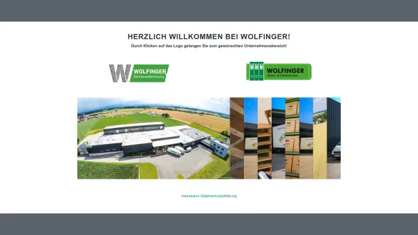 Website Screenshot: WOLFINGER GmbH - Wolfinger Startseite - WOLFINGER - Date: 2023-06-26 10:25:18