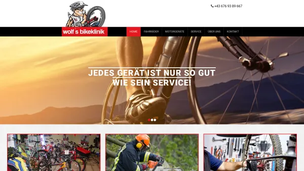 Website Screenshot: Wolf´s Bikeklinik - Ihr Partner für Fahrräder & Motorsägen Bezirk Tulln - Date: 2023-06-26 10:25:18