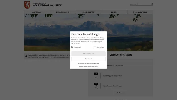 Website Screenshot: Gemeindeamt Wolfsegg am Wolfsegg am Hausruck RiS-Kommunal - Wolfsegg am Hausruck - GEM2GO WEB - Startseite - Date: 2023-06-26 10:25:18