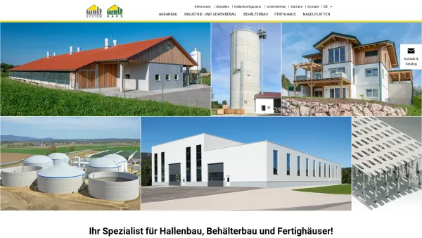 Website Screenshot: Wolf Systembau Gesellschaft m.b.H. - Hallenbau, Gewerbebau, Behälterbau - WOLF System - Date: 2023-06-26 10:26:50