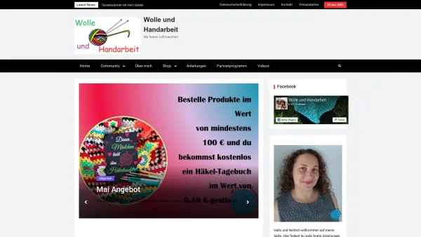 Website Screenshot: Wolle und Handarbeit - Home - Wolle und Handarbeit - Date: 2023-06-26 10:25:18